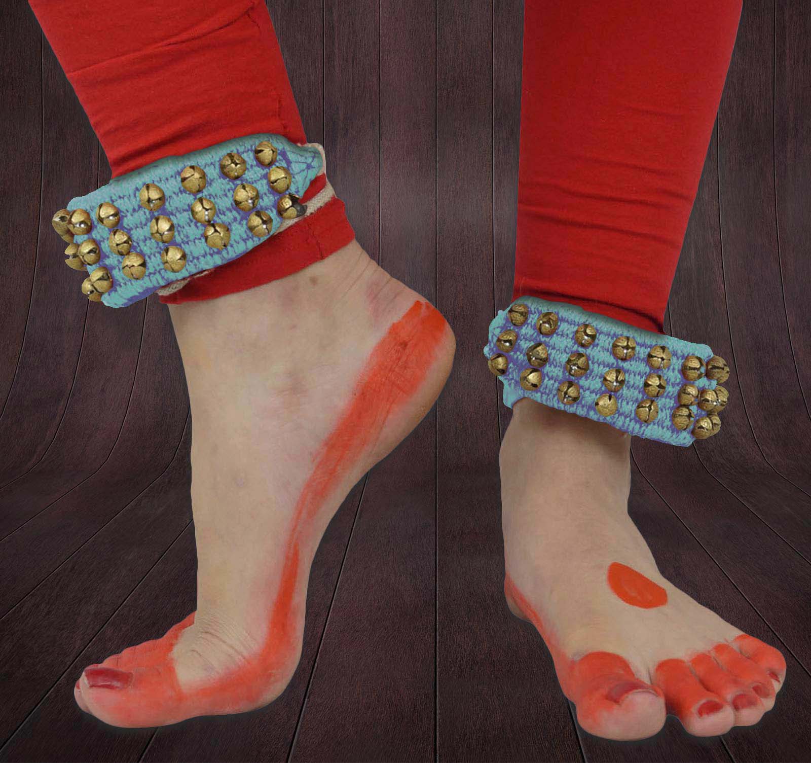 Banithani Indian Traditional 3 Line Classical Kathak 12 No Ghungroo Anklets Dancing Ankle Bracelet Pair Jewelry-Aqua Blue
