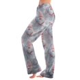 thumbnail image 2 of Christmas Womens Pajama Pants Comfy Christmas Print Flannel Pajama Pants Casual Wide Leg Holiday Pj Bottoms Fall Soft Lounge Sleepwear Pants Light pink XS, 2 of 7
