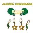 thumbnail image 2 of Seawolves Spirit Stack golden yellow mini enamel bolts and green statement open starboys, 2 of 2