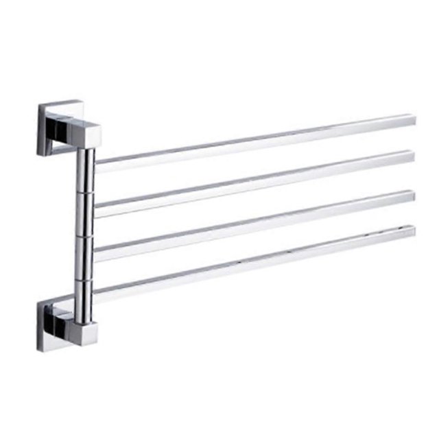 Toallero de pared con riel giratorio para baño, estante de almacenamiento