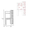 thumbnail image 3 of Logan Desk with Five Cubbies, White Finish, 38.7" Wide Office Desk with Storage Shelves for Home & Workspace, 3 of 7