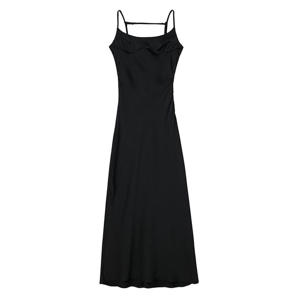 Vestido con abertura de raso morado con diseño tallado hueco - Vestidos de verano para mujer