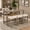 Brown, variant on 59 Inch Bar Table Set with Power Outlet, USB Ports and 3 Padded Stools, Behind Couch Table for Living Room, Brown