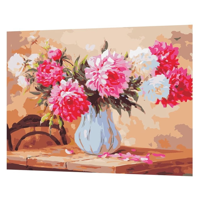 Pintura de bricolaje por números flores sin marco perfecl