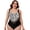 Zebra stripe, variant on AURA Women One Piece Swimsuit Padded No Wire Stripe Swimwear M to 4XL Beachwear