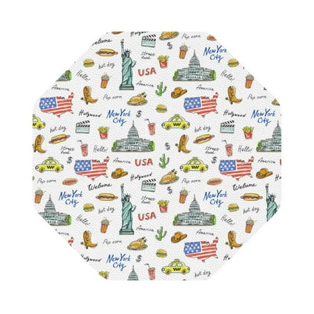 

Matuu America Landmarks for Cup Coasters Set of 6 Leather Coasters Desk Coasters for Office Measures 4” x 4” Octagon