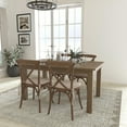 thumbnail image 1 of 60" x 38" Antique Rustic Farm Table Set with 4 Cross Back Chairs and Cushions, 1 of 9