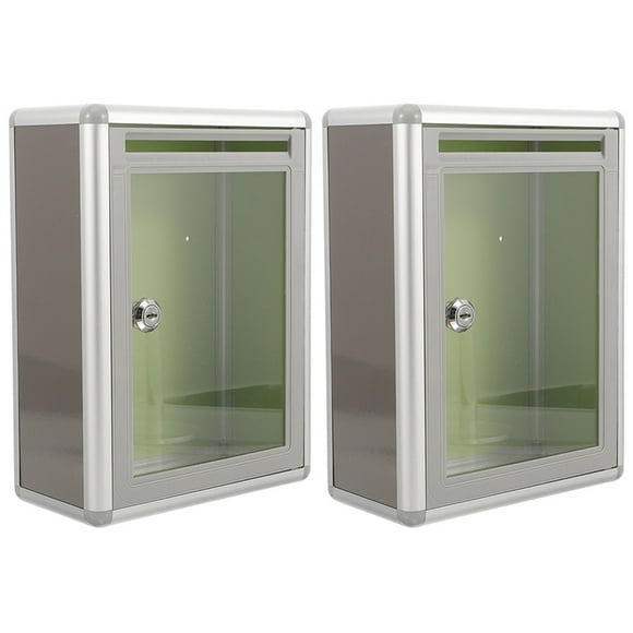 Buzones de correo de montaje en pared, buzón de pared de Metal con cerradura, buzón transparente para oficina y hogar, 2 uds.