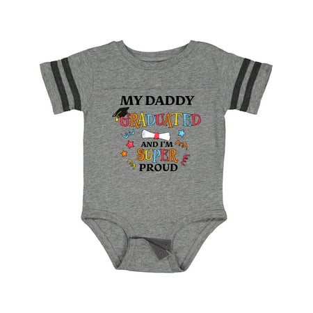 

Inktastic My Daddy Graduated and I m Super Proud Gift Baby Boy or Baby Girl Bodysuit