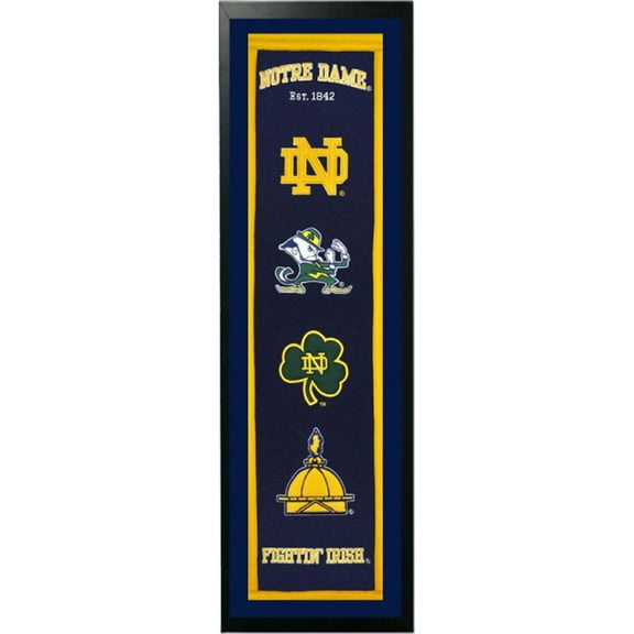 Notre Dame Logo History Felt Banner 14 x 37