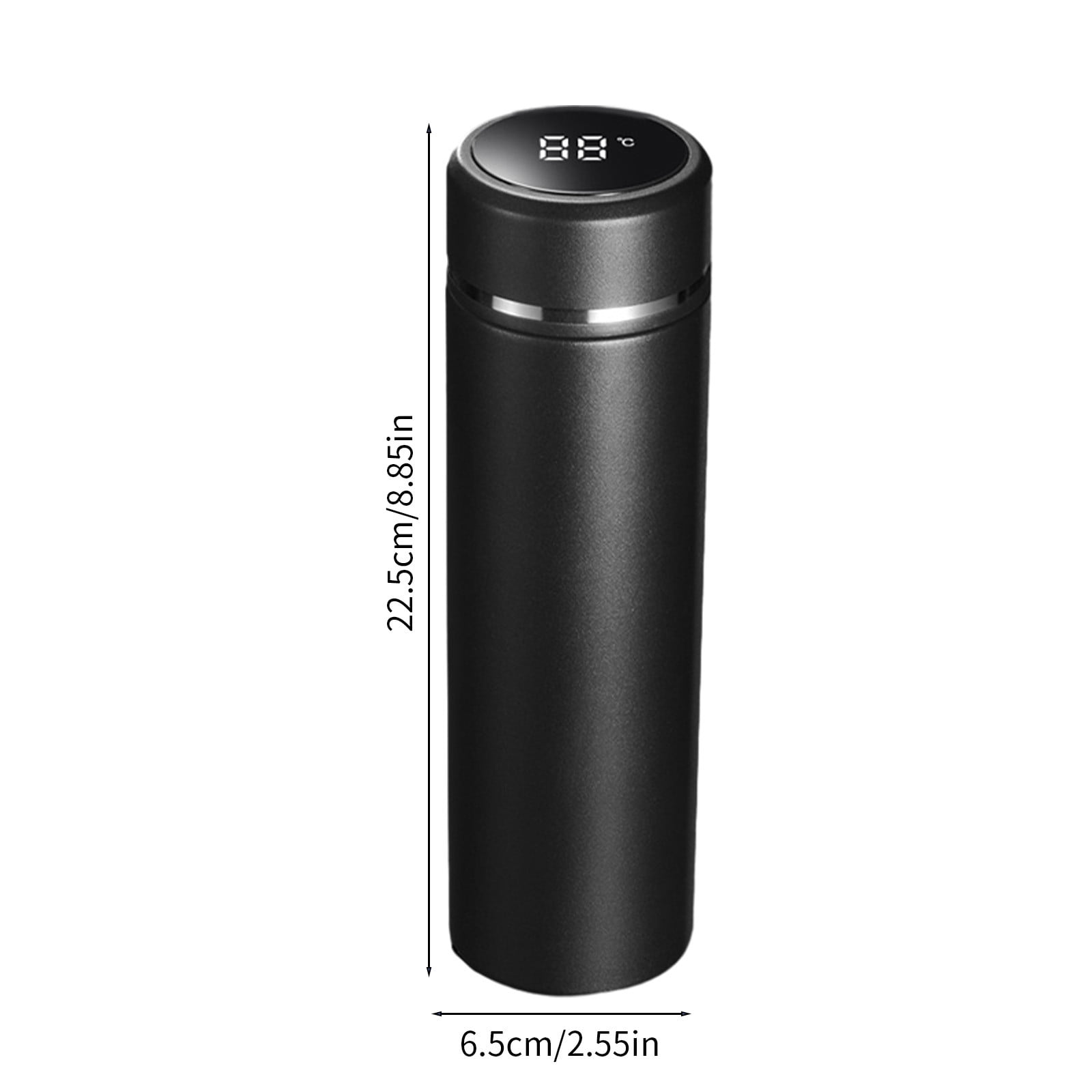 LSLJS Stainless Steel Insulated Water Bottle, 17oz Poratble Vacuum Tumbler Cup with Temperature Digital Display, Hot & Cold Double Walled Thermos Simple Style BPA-Free Reusable Sports Water Bottle