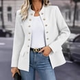 thumbnail image 5 of Naotn Jackets for Women Winter Casual Long Sleeve Button Lapel Collar Cardigans Coat Dressy Business Outerwear with Pockets, 5 of 10