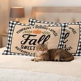 thumbnail image 3 of Fall Orange Pumpkin Outdoor Waterproof Pillow Covers, Thanksgiving Vintage Buffalo Plaid Decorative Rectangle Throw Pillowcase Sofa Cushion Sham for Patio/Couch/Chair, 20"x12" 2 Pack, 3 of 8