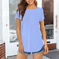 thumbnail image 4 of Women Casual Tops Short Sleeve Tshirts Summer Crewneck Tee Tops Blouses, 4 of 6