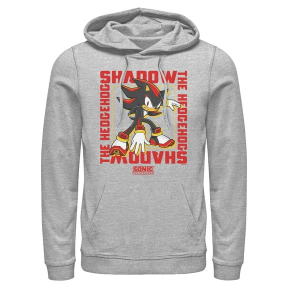 Mens Sonic the Hedgehog Shadow Text Frame Lightweight Hoodie