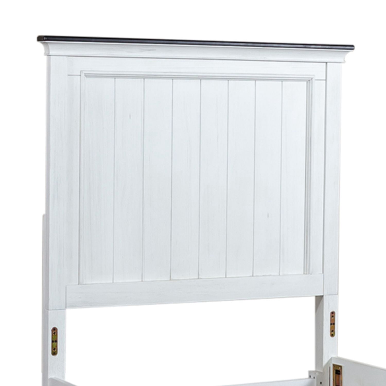 Liberty Furniture Industies, INC Allyson Park Full Panel Headboard in Wirebrushed White w/ Charcoal Top