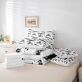 thumbnail image 6 of Manfei Sporty Motorcycle 7-Piece King Bedding,Checkerboard Pattern King Bed in a Bag,White,Reversible, 6 of 7