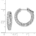 thumbnail image 2 of FJC Finejewelers 925 Sterling Silver Rhodium Plated CZ In and Out Hinged Hoop Earrings 20 x 21 mm, 2 of 6