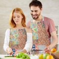 thumbnail image 3 of Pioneer Flower Floral Print Pattern Apron-Garden Aprons for Women with Pockets-Cotton Linen Waterproof Kitchen Cooking Gardening Aprons Adjustable for Kitchen,Cooking,BBQ and Salon 33x27 Inch, 3 of 7