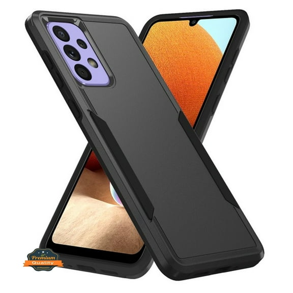 For Samsung Galaxy A25 5G Hybrid Bumper Rugged Dual Layer 2in1 Heavy-Duty Military-Grade Rugged TPU Rubber PC Defender Phone Case Cover by Xpression - Black