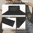 thumbnail image 4 of LWP 2 Pack Women's Ribbed Turtleneck Sweater Long Sleeve Stretchy Fall Winter Undershirts, 4 of 9