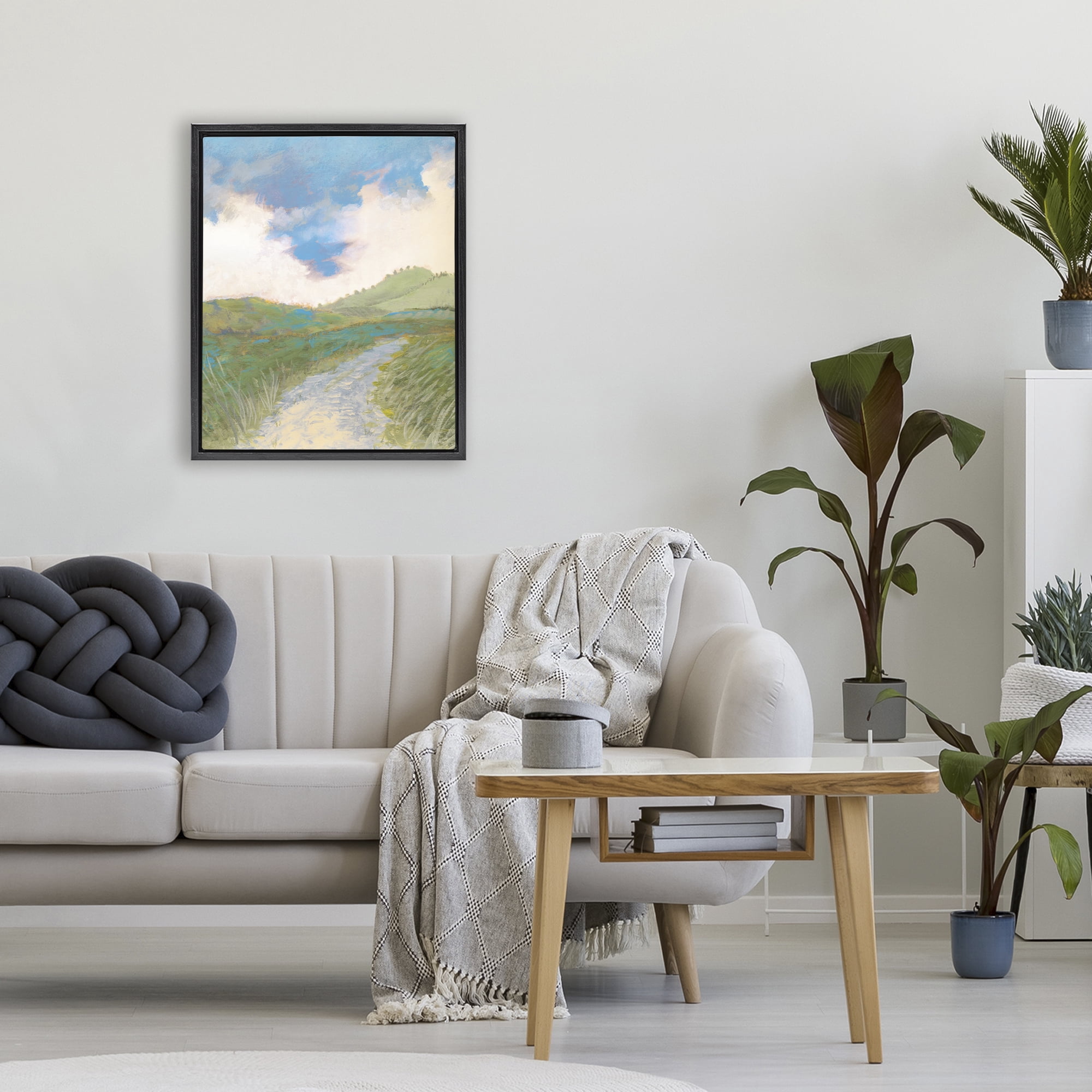 Stupell Industries Windy Path Impression Black Framed Floater Canvas Wall Art, design by Dan Meneely