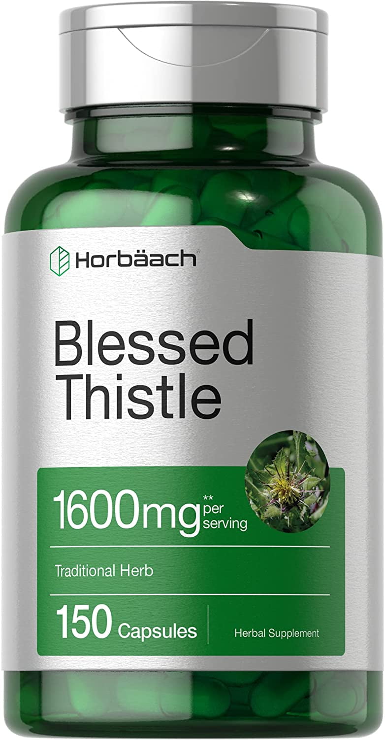 Blessed Thistle 1600 mg | 150 Capsules | Max Potency | Great For Breastfeeding | Non-GMO, Gluten Free Herb Supplement | By Horbaach