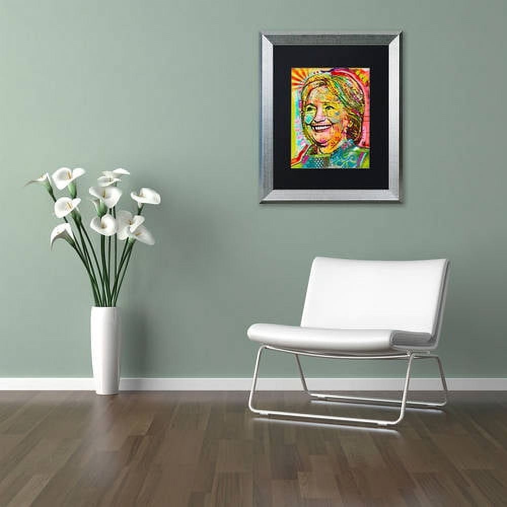 Trademark Fine Art "Hillary" Canvas Art by Dean Russo, Black Matte, Silver Frame