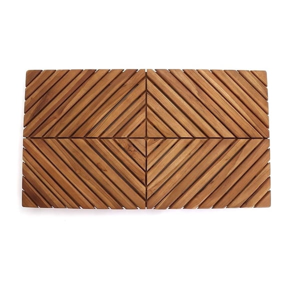 Teak Shower Mat - Teak , bath mat - Wood Shower Mat - Non Slip Indoor or Outdoor Doormat/Sauna Mat - Wooden Stall Mat (Zen)