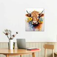 thumbnail image 2 of GOSMITH Sunflower Highland Cow 11"x14" Poster - Rainbow Watercolor Cute and Unique Longhorn Art Print for Fun Wall Decor, Ideal for Farmhouse, Kitchen, Bathroom, Dining Room, and Office, 2 of 4