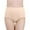 Beige, variant on 3D Embossed High Waist Briefs Abdominal Support Lifting Womens Underwear Solid Color Cotton For Daily Brown,XXL