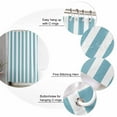 thumbnail image 6 of Aqua Striped Waterproof Fabric Shower Curtain, Modern Farmhouse Blue White Stripes Shower Curtain for Bathroom Curtains Bathtubs Hotel Washable Shower Curtains with 12 Hooks Small 36x78in, 6 of 6