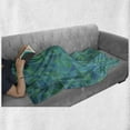 thumbnail image 5 of Teal Soft Flannel Fleece Throw Blanket, Abstract Irregular Triangle Mosaic Design and Geometrical Modern Art Image Pattern, Cozy Plush for Indoor and Outdoor Use, 50" x 70", Green Navy, by Ambesonne, 5 of 5