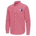 thumbnail image 2 of Men's Antigua Red Philadelphia 76ers Ellis Woven Tri-Blend Button-Down Shirt, 2 of 3