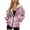 Pink Tie-Dye, variant on SCRAWLGOD Sunflower American Tribal Leopard Print Trendy Zip Up Hoodies for Women Machine Washable Polyester Coat Comfortable Pockets Sweatshirt Fall Winter Essentials Casual Fashion, XS