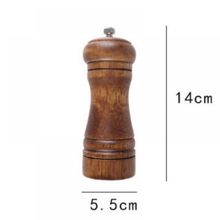 5.5 Wooden Salt and Pepper Grinder Hand Shaker with Adjustable Coarseness | Harfington, White