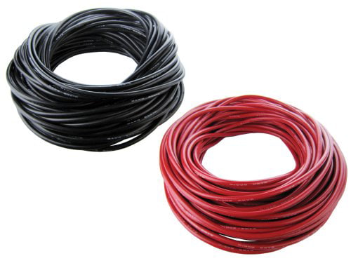 Black 6 AWG Silicone Wire Fine Strand Tinned Copper 25 ft each Red /& Yellow