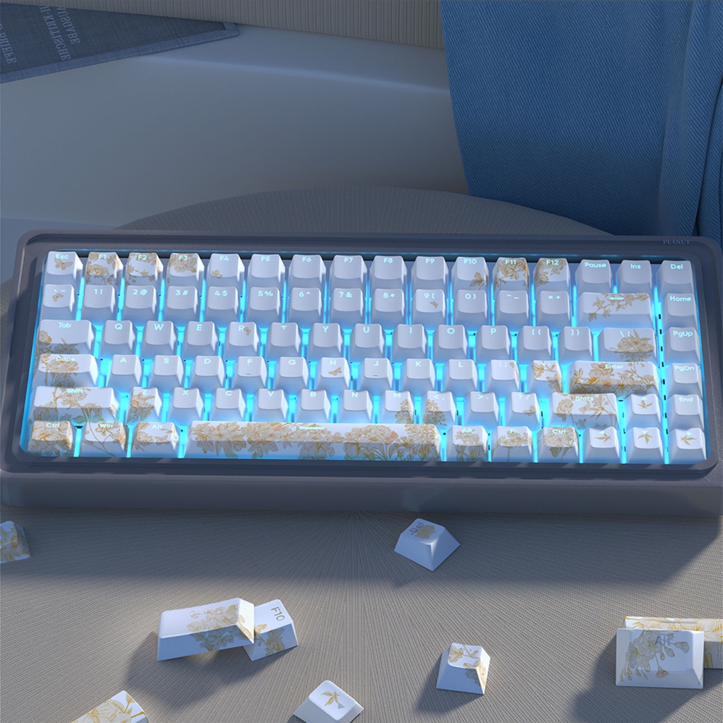 Zeiwohndc 1Set Double Shot Embroidery Backlit Keycaps for Mechanical Keyboard Keycap