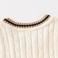 thumbnail image 3 of SHTXOZHI Boys Girls Sweater Vest Cute Uniform V Neck Sleveeless Waistcoat Toddler Kids 3-9 Years, 3 of 7