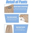 thumbnail image 4 of COOFANDY Men's Linen Capris Pants Below Knee Regular Fit 3/4 Pants Casual Drawstring Lightweight Beach Yoga Pants with Pockets, 4 of 9