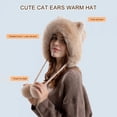 thumbnail image 3 of Xmarks Winter Cute Cat Ears Knit Hat Ear Flap Crochet Beanie Hat Black, 3 of 9