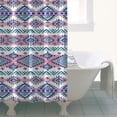 thumbnail image 4 of Pink and Blue Diamond Shaped Boho Pattern Shower Curtain 36"x72" ,Bathroom Decorative Shower Curtains Set with 12 Hooks,Modern Waterproof Washable Shower Curtain, 4 of 6