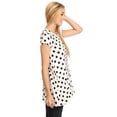 thumbnail image 2 of Women's Casual Polka Dot short sleeve side pocket tunic top, 2 of 4