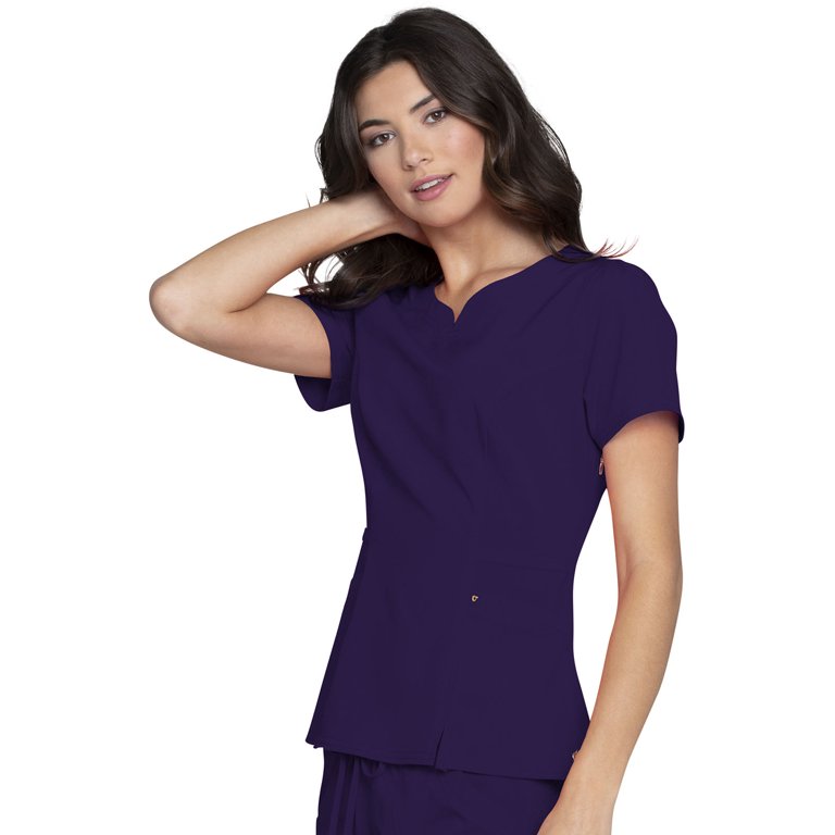 Colisha Women Plain Scrub Set Sweetheart V-Neck Scrub Top with