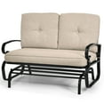 thumbnail image 2 of Gymax Patio Swing Glider Chair Rocking Loveseat Bench for 2 Persons w/ Beige Cushions, 2 of 10