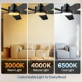 thumbnail image 4 of SPECSTAR Ceiling Fans with Lights, 52 inch Low Profile Ceiling Fan with Light and Remote, Flush Mount Black Ceiling Fan for Bedroom, 6+1 Speeds, 3CCT, Dimmable, Timer, Quiet Reversible DC Motor, 4 of 8