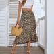 thumbnail image 4 of Minifalda estampada para mujer, falda larga elástica de cintura alta, dobladillo alto y bajo elegante, 4 of 6
