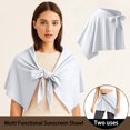 thumbnail image 6 of Women's Two Way Convertible Yoga Skirt, Wrap Around Waist Skirt or Neck Poncho, Lightweight Sports Cover Up Skirt for Beach, Yoga and Daily Sun Protection White A, 6 of 7