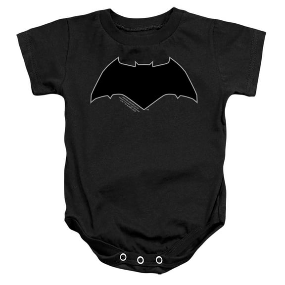 Justice League Movie Batman Logo Gray Outline Unisex Infant Snap Suit for Baby (24 Months) Black