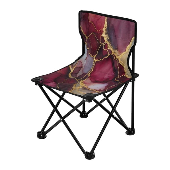 Folding Chair(Maximum weight capacity 220lb)Camping Chair For Camping Picnicking Outdoor Beach and Travel Wine-red Marble
